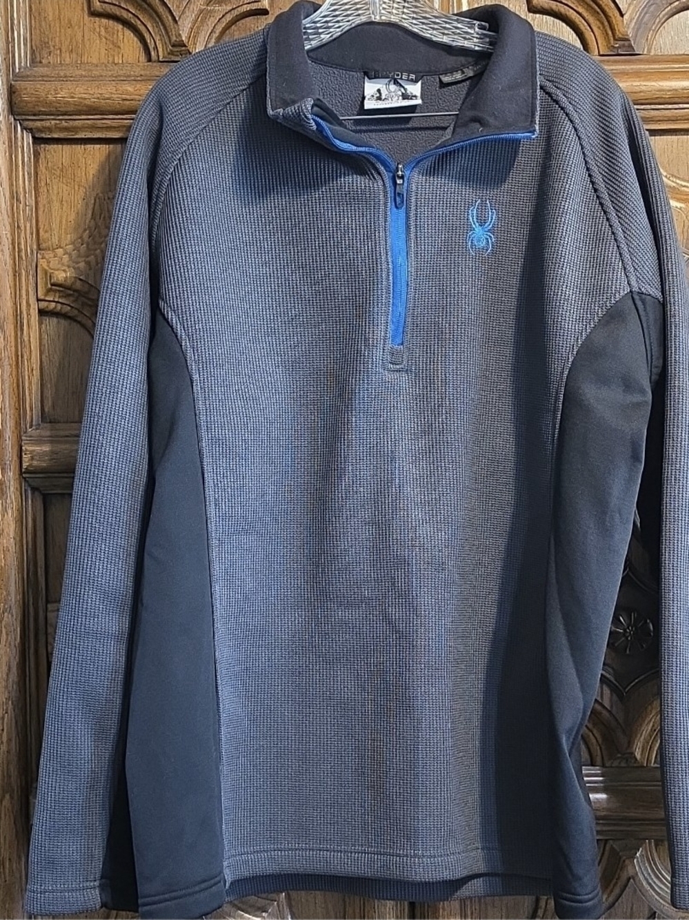 Spyder XXL Charcoal and Blue Half-Zip Performance Pullover